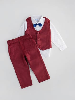 Stylish Party-wear Corduroy Coordinated Set for Boys-2-3 YEAR