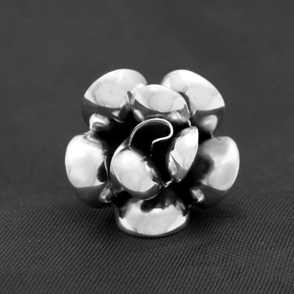 Gothic Huge Flower Silver Ring-7 US Ring Size