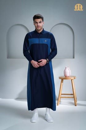 Birkir Navy Blue Thobe For Men-S