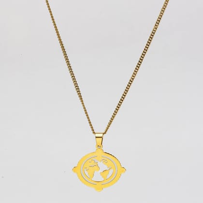 GLOBE (GOLD) Pendant+ Chain