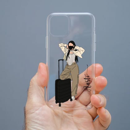 Personalized Cute Girl Transparent Silicon Case Customised with Name for Oppo, Vivo, Redmi, Realme, Poco, Mi, OnePlus, Samsung, iPhone, and More - design 15