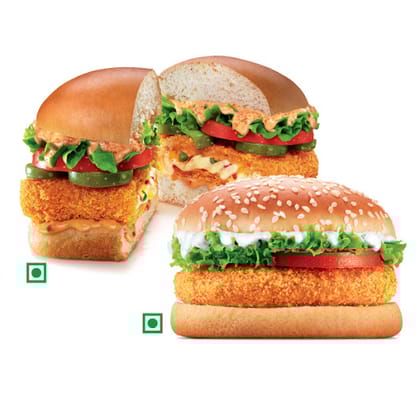 Hot"N'Saucy Burger+BK Veggie Burger