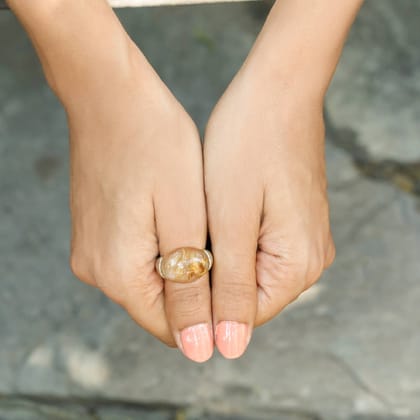 Rutile Quartz Silver 925 Ring