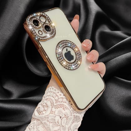 Gold Electroplated Diamond Rhinestones Luxury Cover-iPhone 14