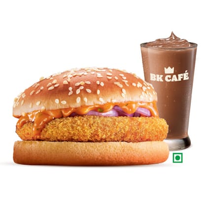 Chocolate Thick Shake + Crispy Veg Burger,
