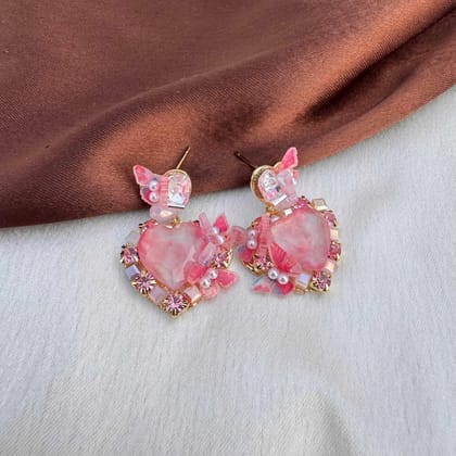 TFC Pink Butterfly Dangler Earrings