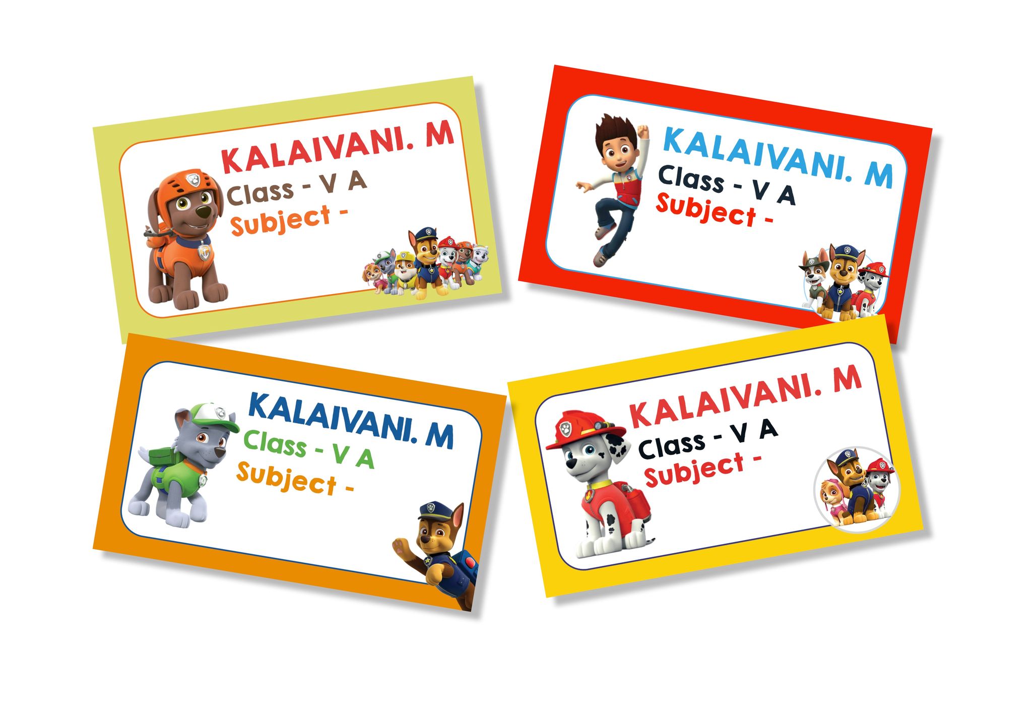 Book Labels - Paw Patrol-Boys 12