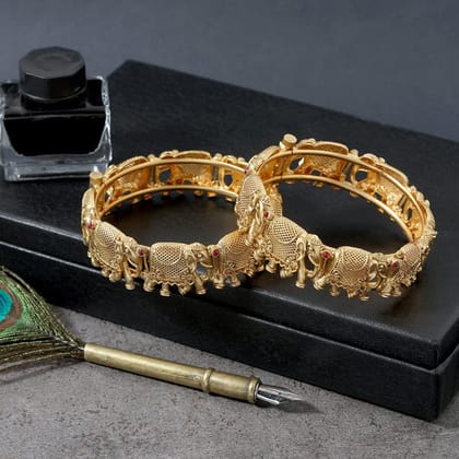 Traditional Gold Plated Rajwadi Elephant Kada