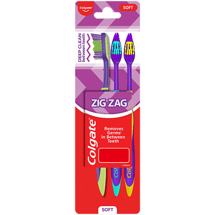Colgate ZigZag Soft ToothBrush, 3pcs