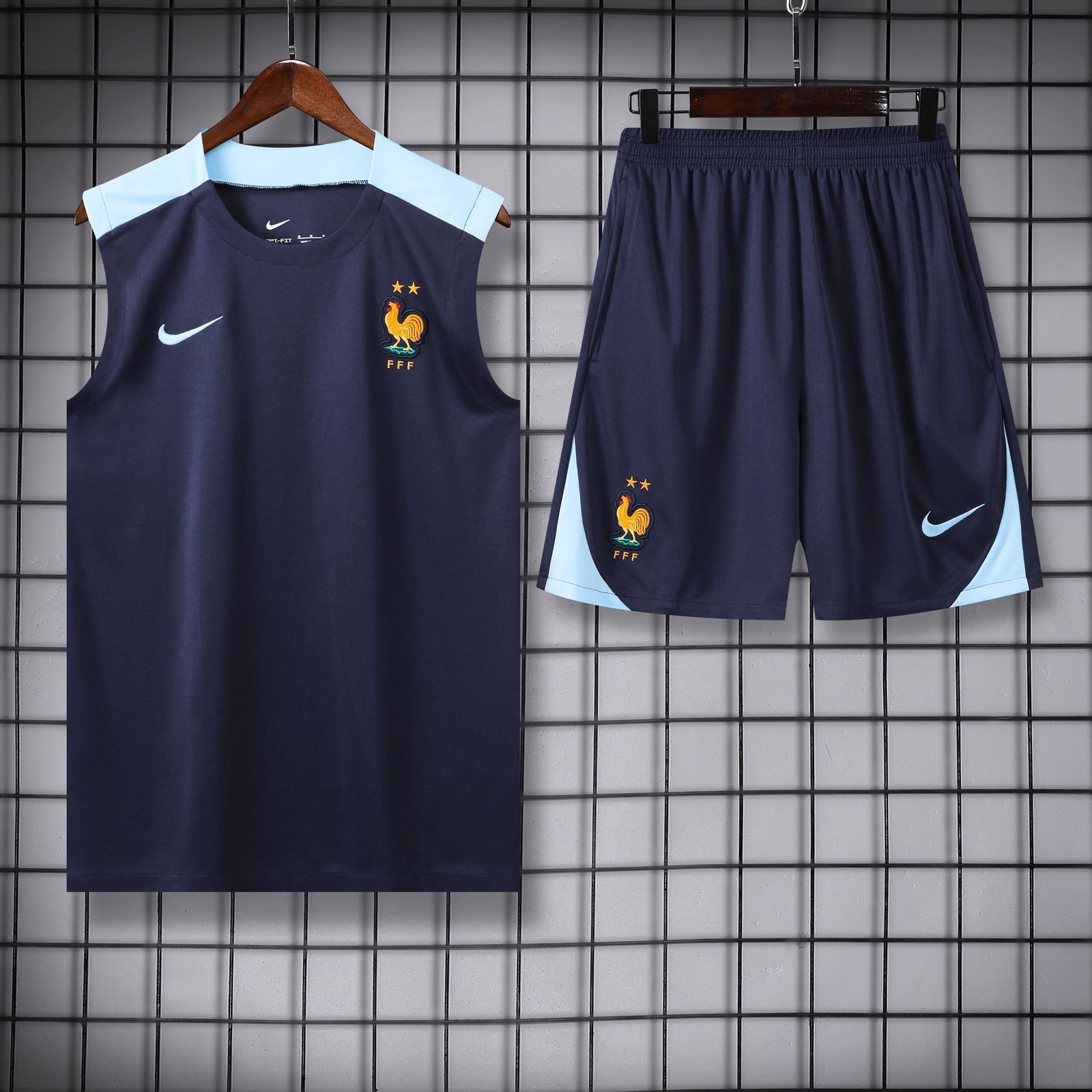 France Sleeveless Jersey With Shorts 2024-S