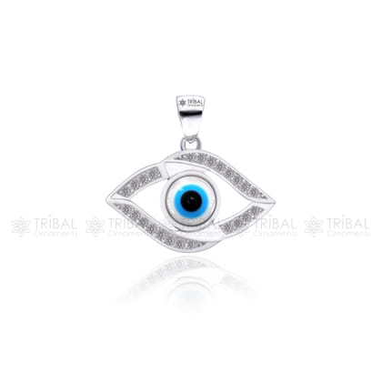 PURE 925 sterling silver evil eyes pendant with CZ stone nsp797-ONLY PENDANT