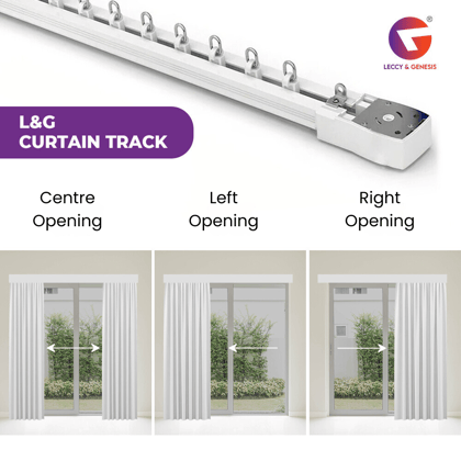 Buy Curtain Track (Price Per Feet) | 6 Feet Curtain track | Super Silent, Noise-Free (PVC Coated Track) | Pan India Delivery Available-Left Opening