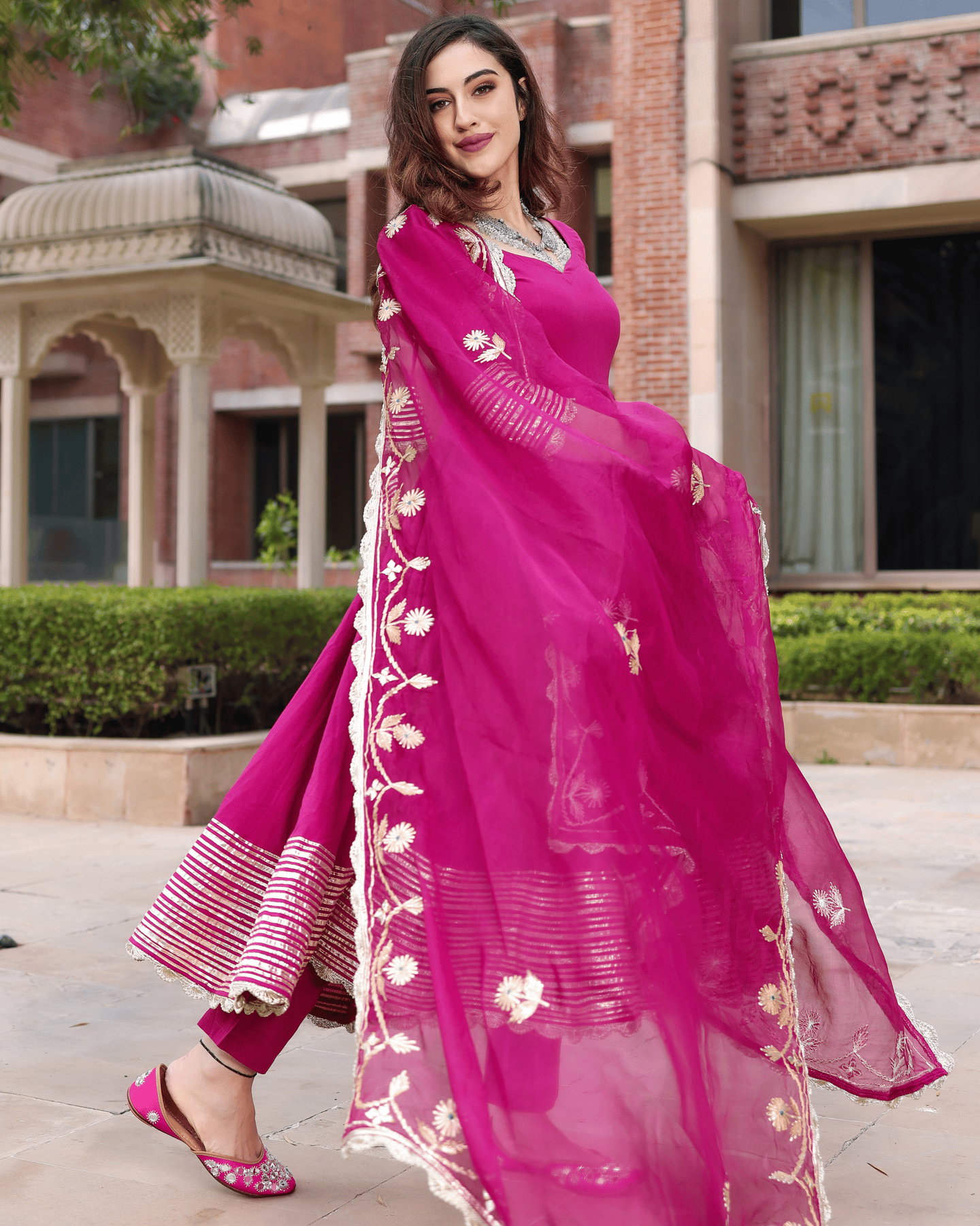 Sparkling Purple Gotapatti Suit Set-S / Purple
