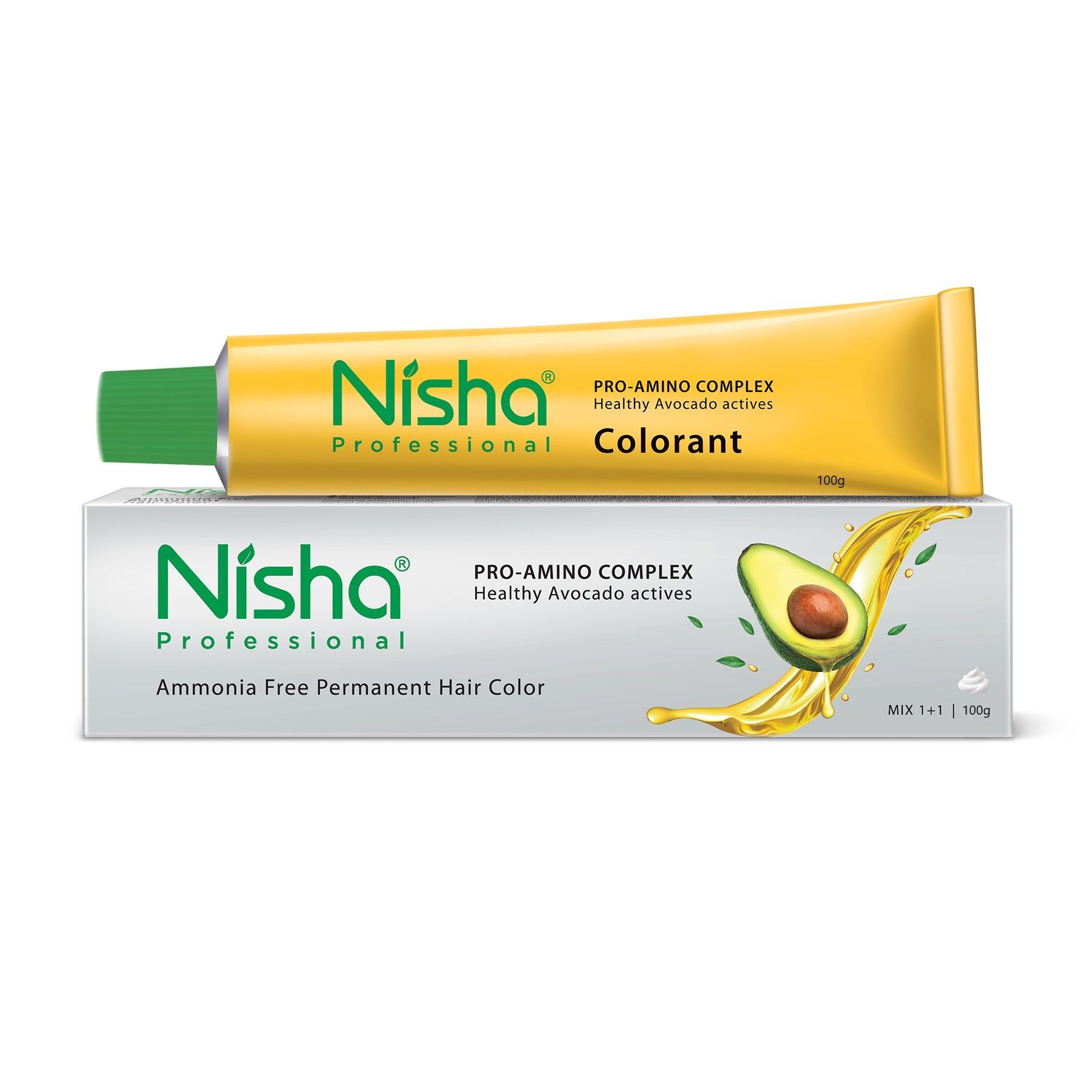 Nisha Professional Creme Hair Color 1.0 Black 100g, Permanent Hair Colour for Women & Men, Professional Salon Hair Color
