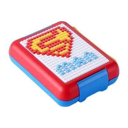 Lego Building Blocks Lunch Box for Kids With 5 Compartments & Toy Blocks-Red
