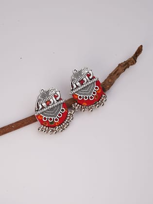 Elephant handmade Fabric Stud Earring