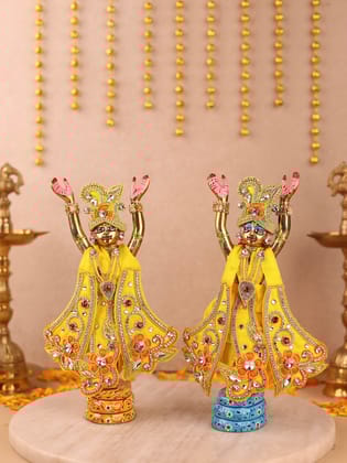 Pushp Mala Yellow Dhoti Patka for Gaur Nitai-Without Shringar / 2 inch