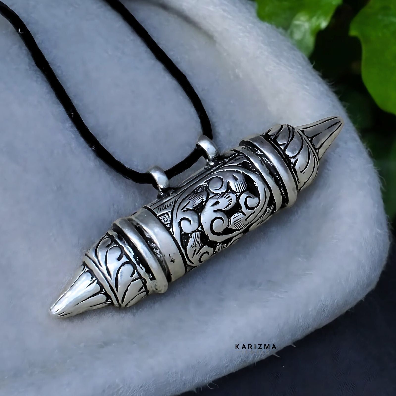 925 Sterling Silver handmade Nakshi work Oxidized Unisex container box Pendant
