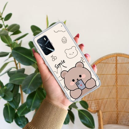Cute Bear Transparent Silicon Case For Oppo-Oppo A16