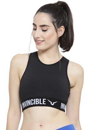 Invincible Women’s Mesh Back Sports Bra-Black / XS