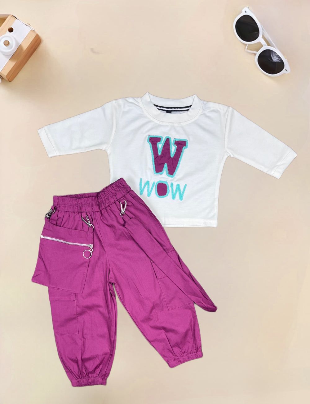 Girls Wow Jogger's  Co-Ord Set [GCS-5027](1-6Years)-1-2Y (Size - 18) / Imported