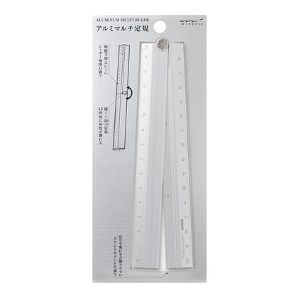 Midori Aluminum Multiple Ruler 30 cm-Silver A