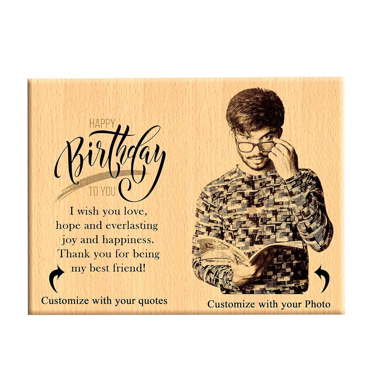 Personalized Wooden EngravedHappy Birthday Frame