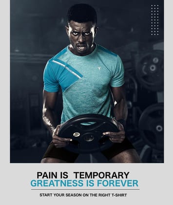 TechnoSport Crew Neck Half Sleeve Dry Fit T Shirt for Men P-472 (Sky Blue)-M