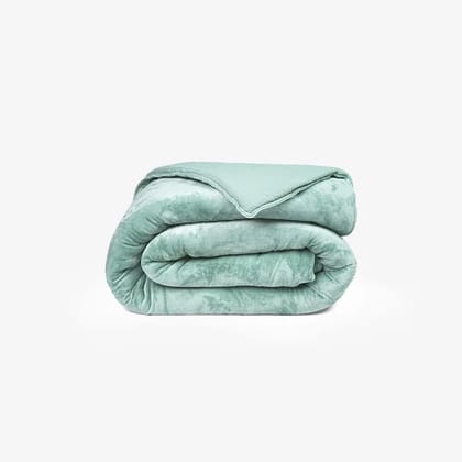 ZARF French Muzlin Velvet Comforter For Single Size Bed With 2 Cushion Covers - Sage