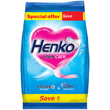 Henko Stain Care Detergent Powder, 1 kg Pouch