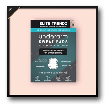 Elite Sweat Absorber Stain Proof Underarm Pads for Women & Men with Anti-Bacterial technology & Odour Control-Pack Of 10 - For 1 Week If you use daily