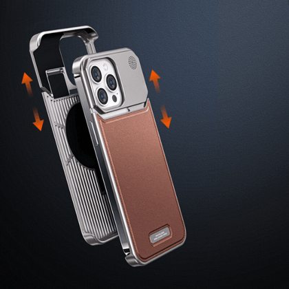 Ronaldo - Luxury Fragrance Rimless Aluminium & iPhone Leather Case - Silver-Silver / iPhone 13