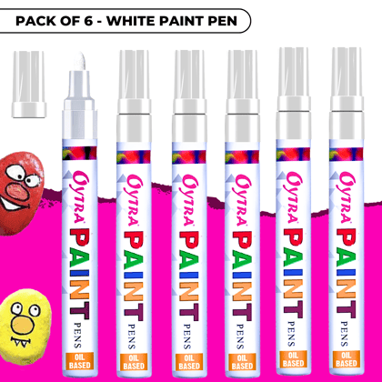 White Paint Permanent Marker - Set of 6