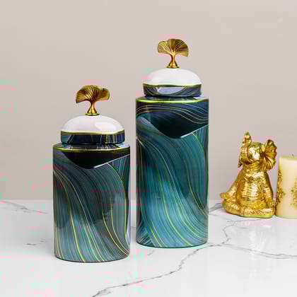 Vivacious Victory Decorative Vase and Showpiece - Set of 2-Big: Height - 17 Inches & Width - 6 Inches and Small: Height -13 Inches & Width - 6 Inches / Ceramic / Available