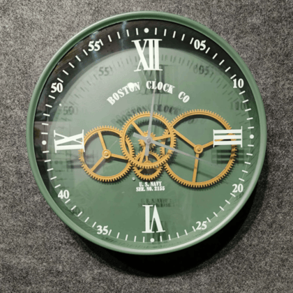 Royal Metal Gear Mechanical Clock Style 1-Dia: 15.5 | Width: 2.5 inch / Metal Gear