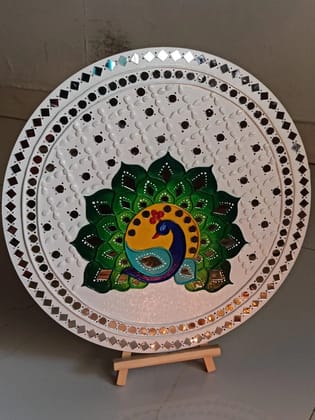 White Peacock Lippan Art Wall Frame("12")