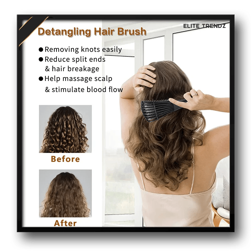 ELITE BRUSH FOR DETANGLING AND DEFINING CURLY & AFRO HAIR- ANTI TANGLE COMB-Free Size