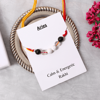 Aries Gemstone Beaded Rakhi | Perfect Raksha Bandhan Gift