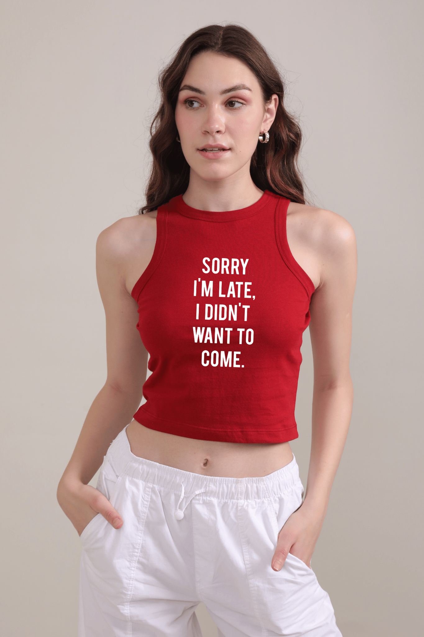 Sorry I'm late - Racerback Tank top-XS
