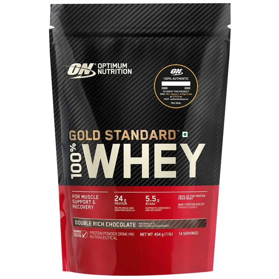 Optimum Nutrition Gold Standard 100% Whey  (Indian)-454 g / Double Rich Chocolate