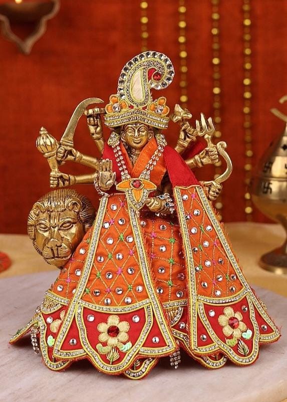 Madhur Leela Orange Lehenga Patka-With Shringar / 3 inch