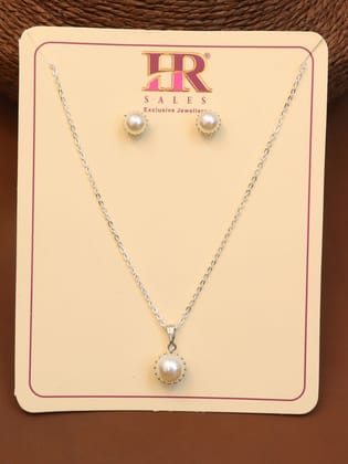 CZ Pearl Drop Necklace