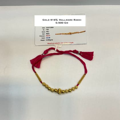 Gold Rakhi 916% Hallmark 7