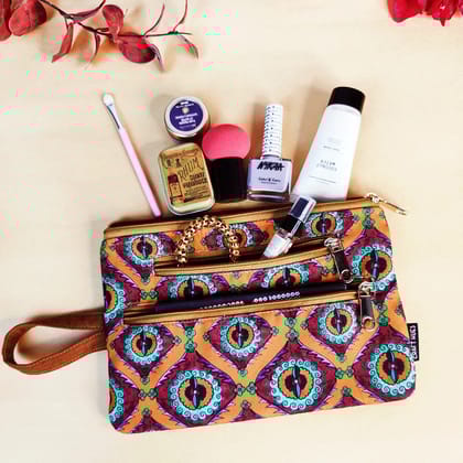 Multi-Purpose Pouch- Orange Suzani