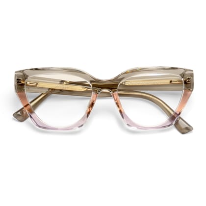 PERKEY Full Rim Cat Eye Blue Light Cut & Antiglare Computer Eyeglasses For Women | Bold Style | - OPTL0017-C1-Medium / Green-Orange-Purple / Clear