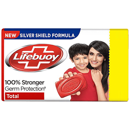 Lifebuoy Total Soap, 100% Stronger Germ Protection, New Silver Shield Formula, 164 g (Pack of 4)