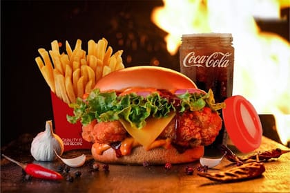 Korean Fried Chicken Burger Or Wrap Combo.