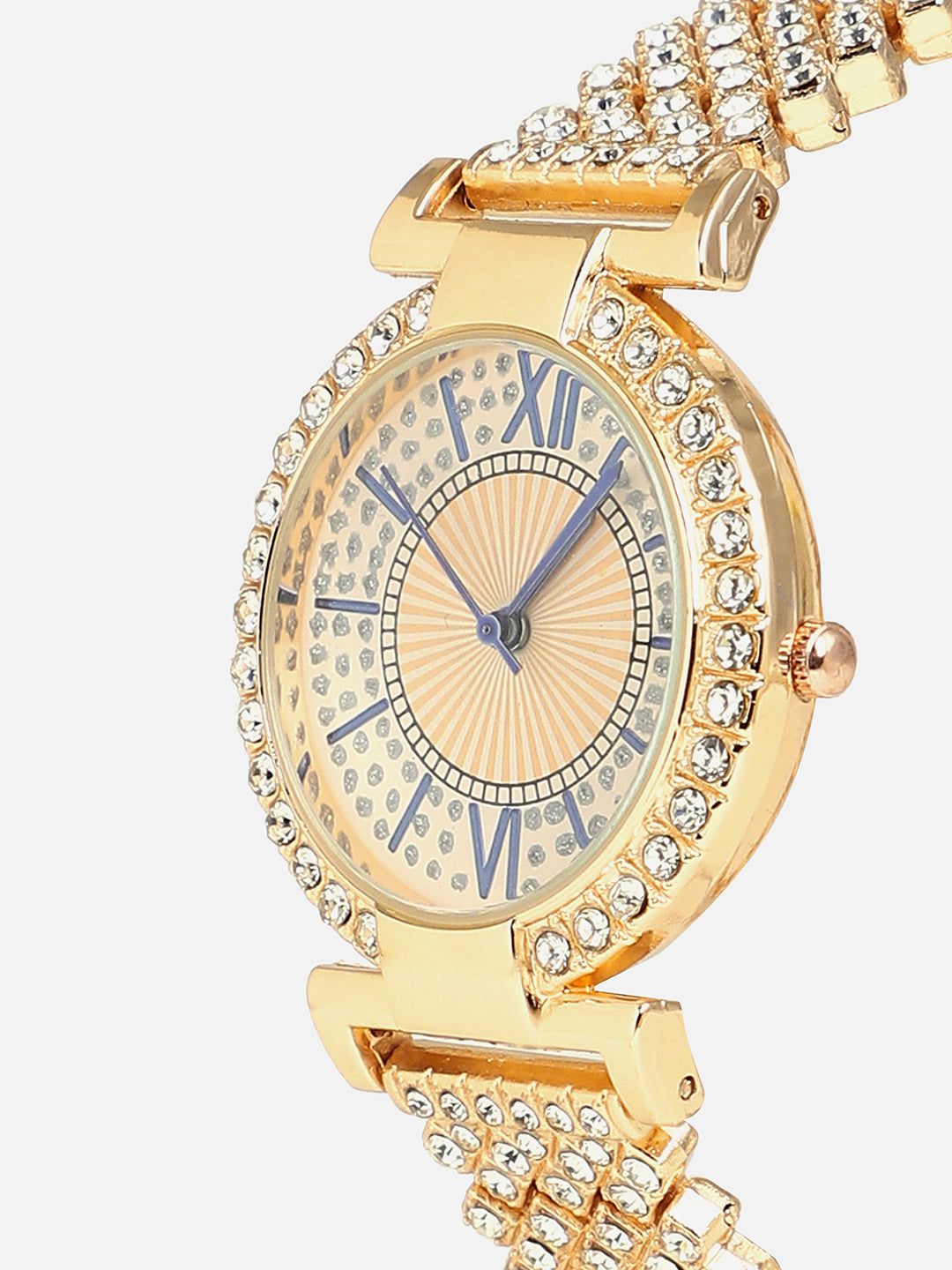 Round Gold Analogue Watch-Watches
