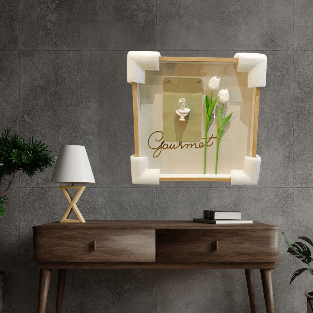 Artistic Wooden Frame Wall Painting Style 8-Wooden Frame | Matt Finish / H: 16 | L: 16 (Inch)