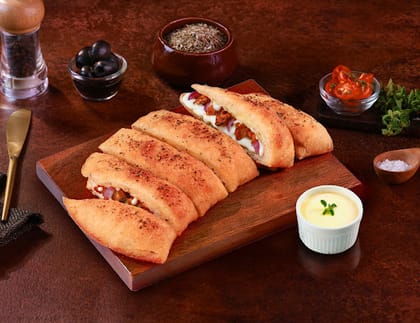 Chicken Herb Stuffed Garlic Breadsticks + Cheesy Dip [FREE]